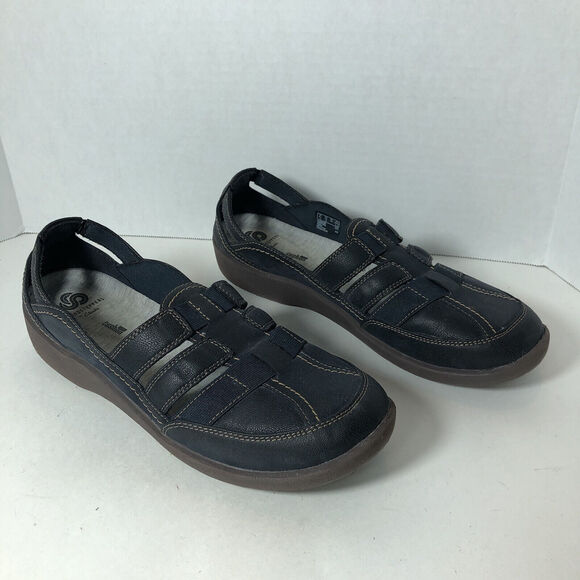 Clarks Shoes Cloudsteppers Loafer Womens Size 12 N Sillian Stork Navy Slip On C3 - Picture 1 of 15